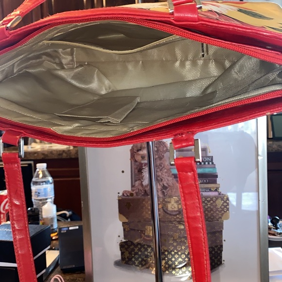 Boutique yellow canvas parrot sequins tote bag. GUC - Picture 6 of 8